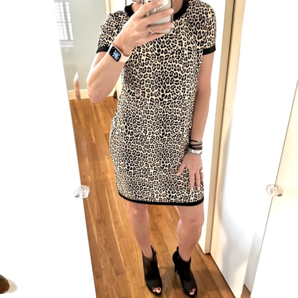 NWT Jude Connally Parker Mini Leopard Camel Dress Size S $198 - Picture 4 of 13
